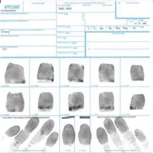 ink fingerprinting card